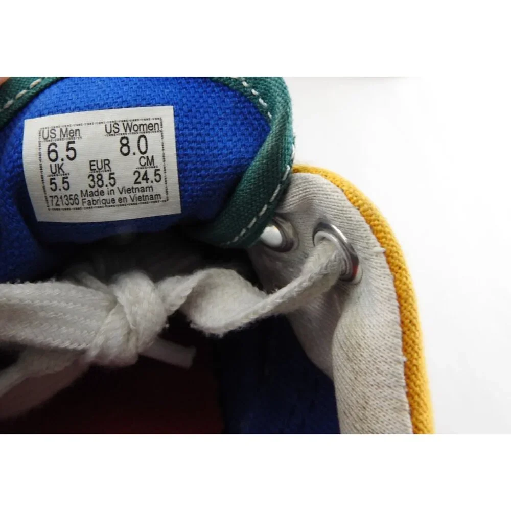 VANS  721356 Old School Shoes Sneakers Womens 8 Mens 6.5 Colorblock Canvas Blue - Picture 7 of 9